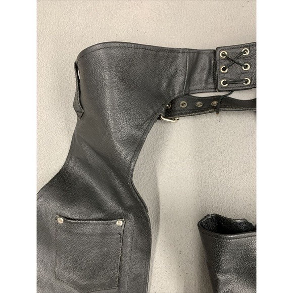 Himalaya Motor Bike Wear Chaps Mens Size Medium Motorcycle Riding Bikers Black - Picture 14 of 16